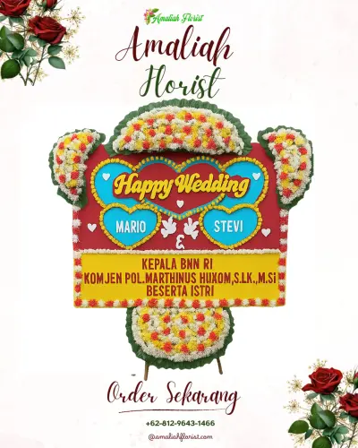 Karangan Papan Bunga Pernikahan di Ciomas